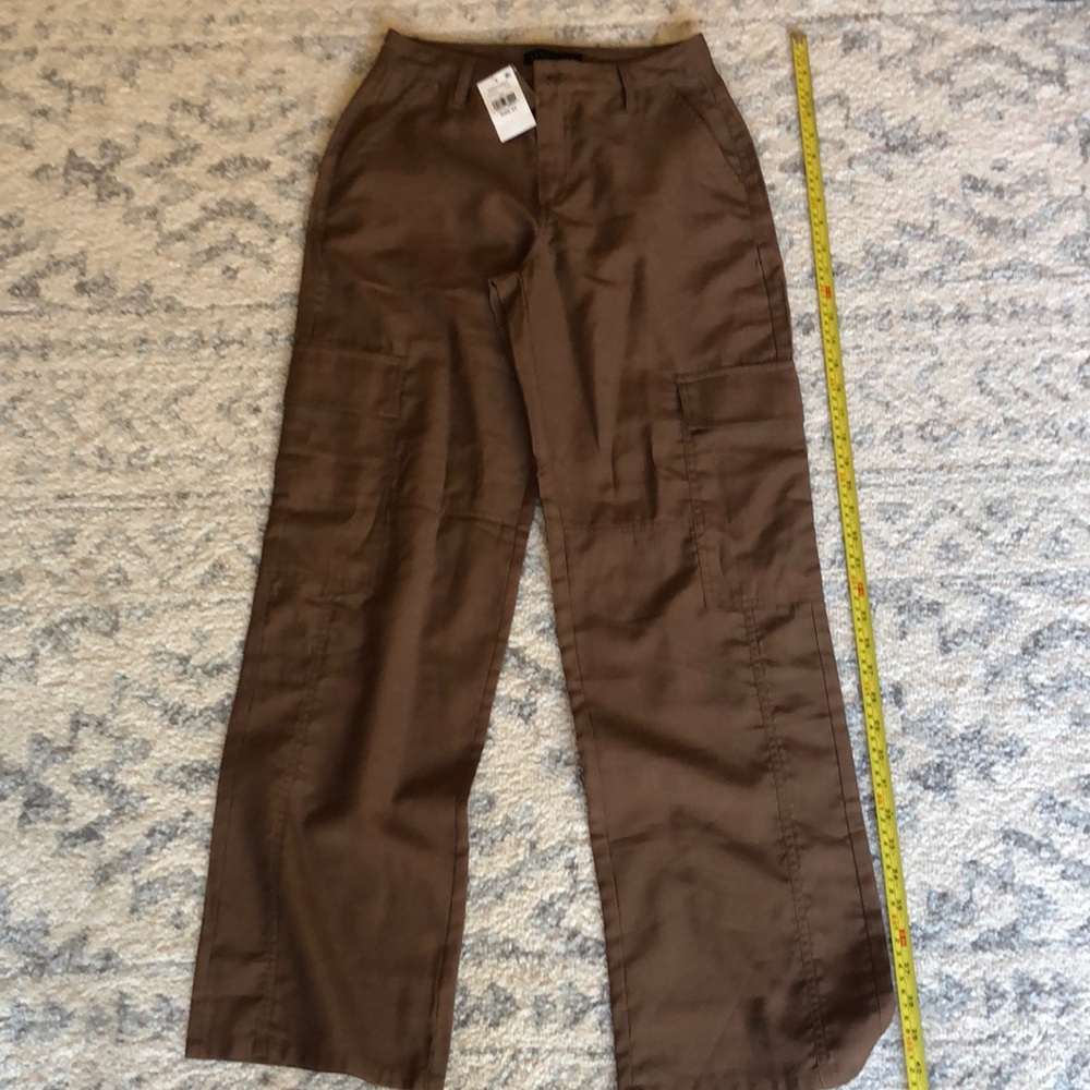 NWT Sanctuary brown satin-like pants with side pockets
